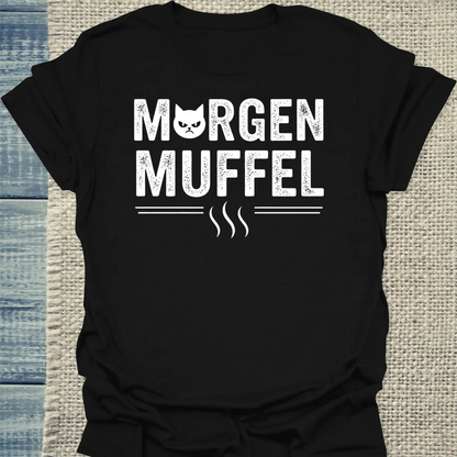 T-Shirt - Morgenmuffel - Unisex - Katze & Kaffee Schwarz