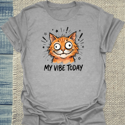 T-Shirt - My Vibe Today - Unisex - Katze, Orange Grau