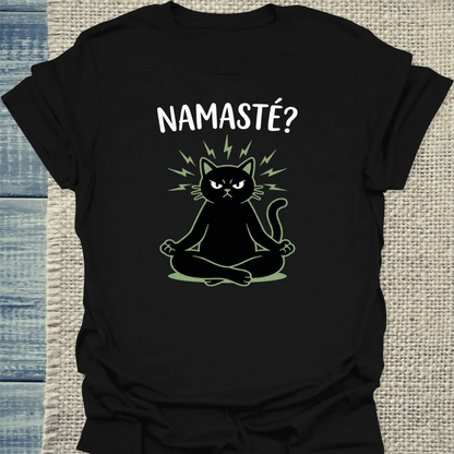 T-Shirt - Namaste? - Unisex - Katze Schwarz