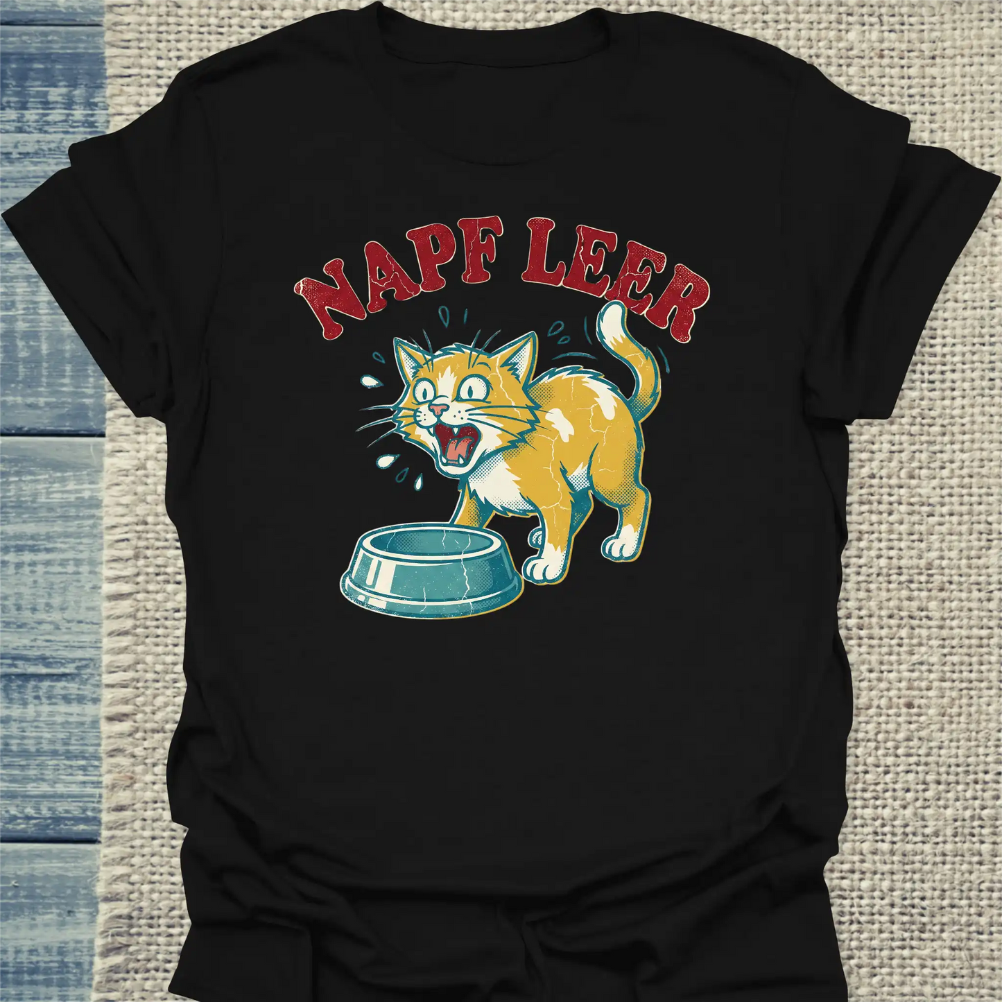 T-Shirt - Napf leer - Unisex - Katze Schwarz