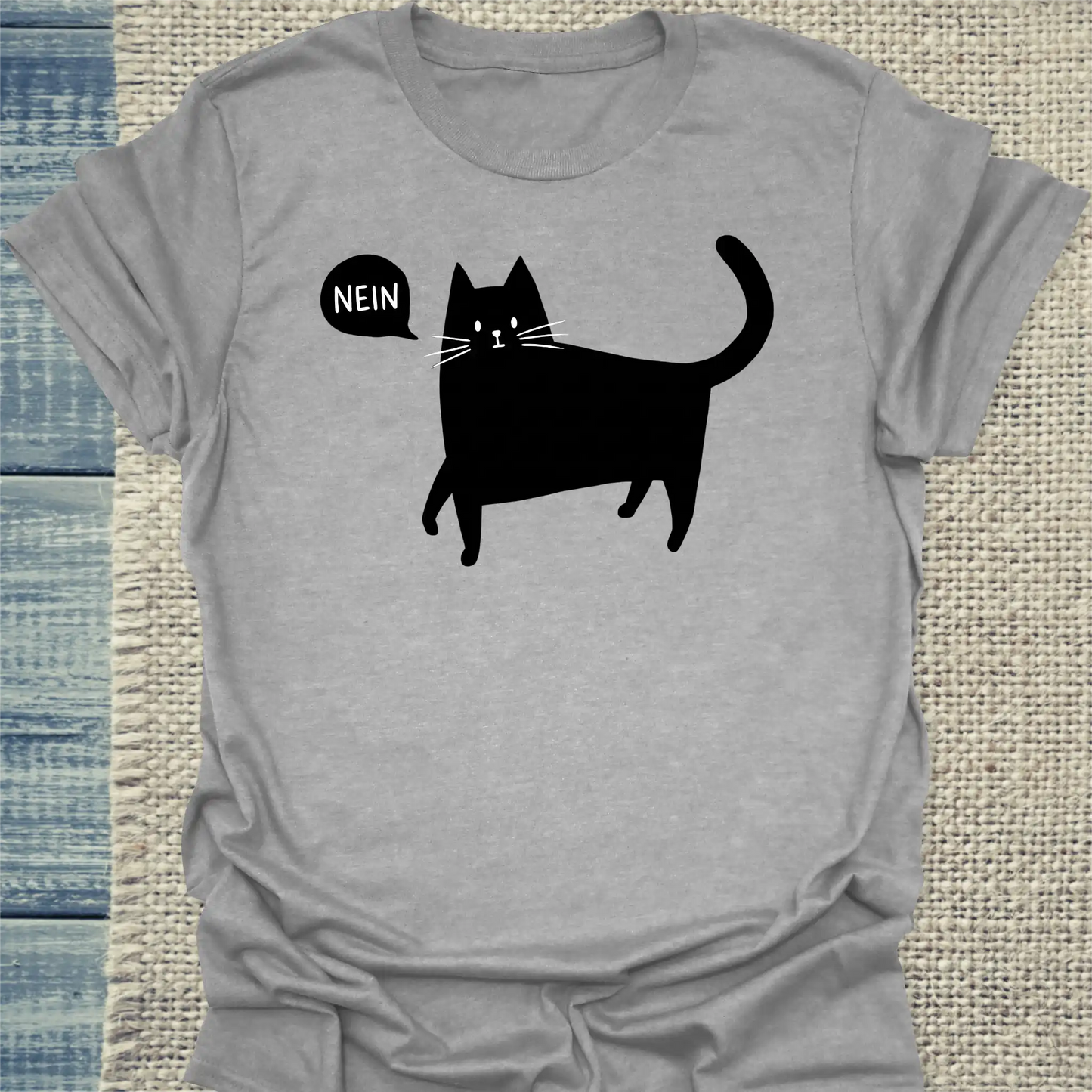 T-Shirt - NEIN - Unisex - Katze Grau
