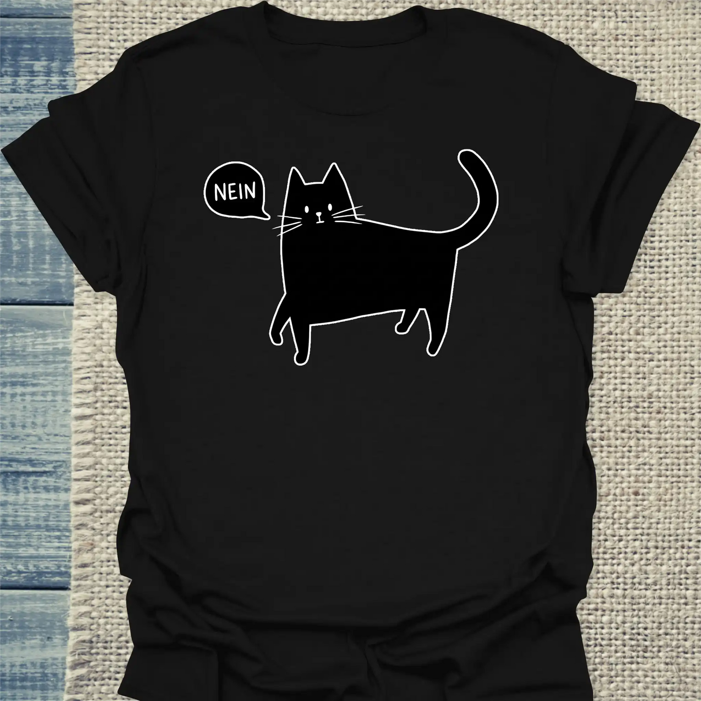 T-Shirt - NEIN - Unisex - Katze Schwarz