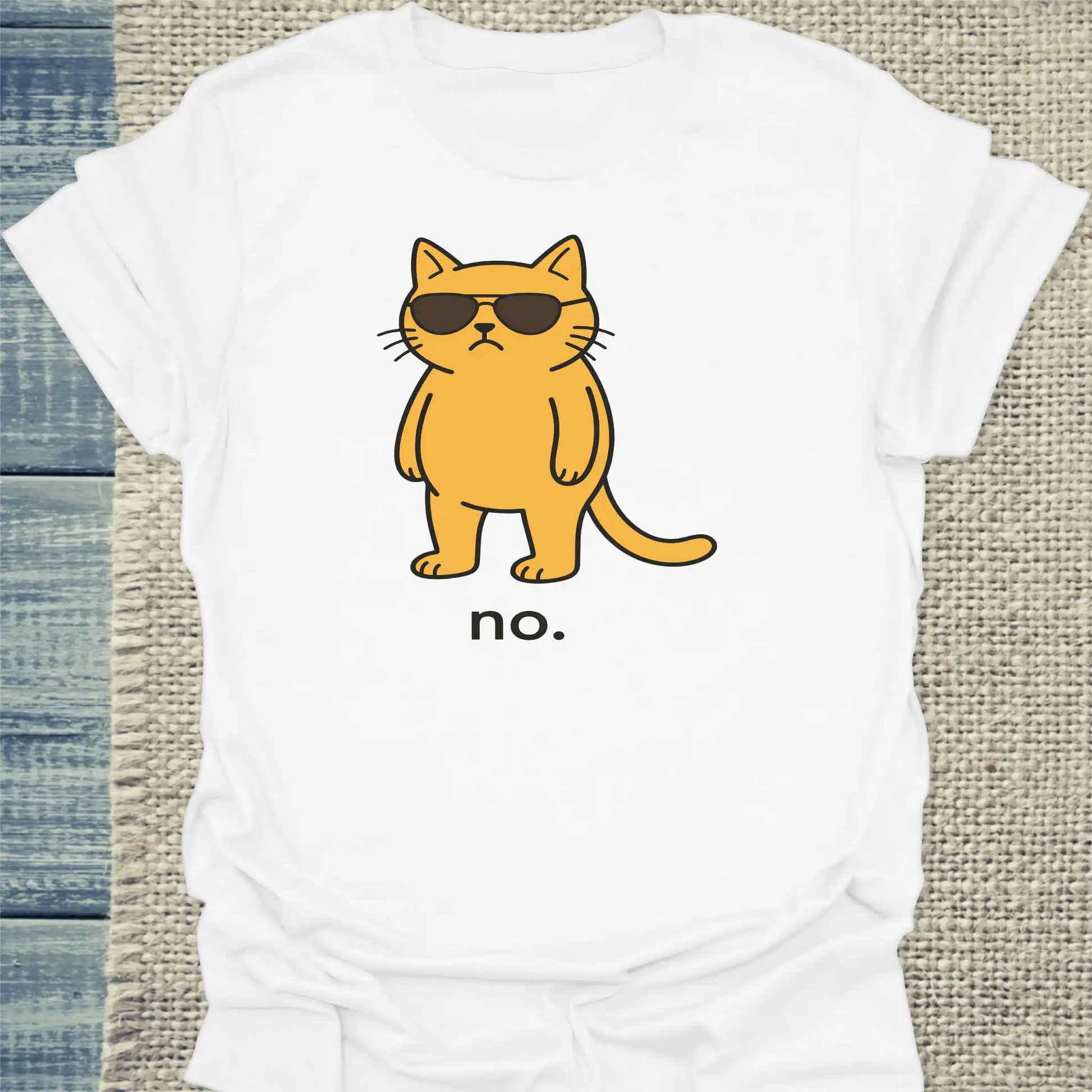 T-Shirt - no. - Unisex - Katze Weiß