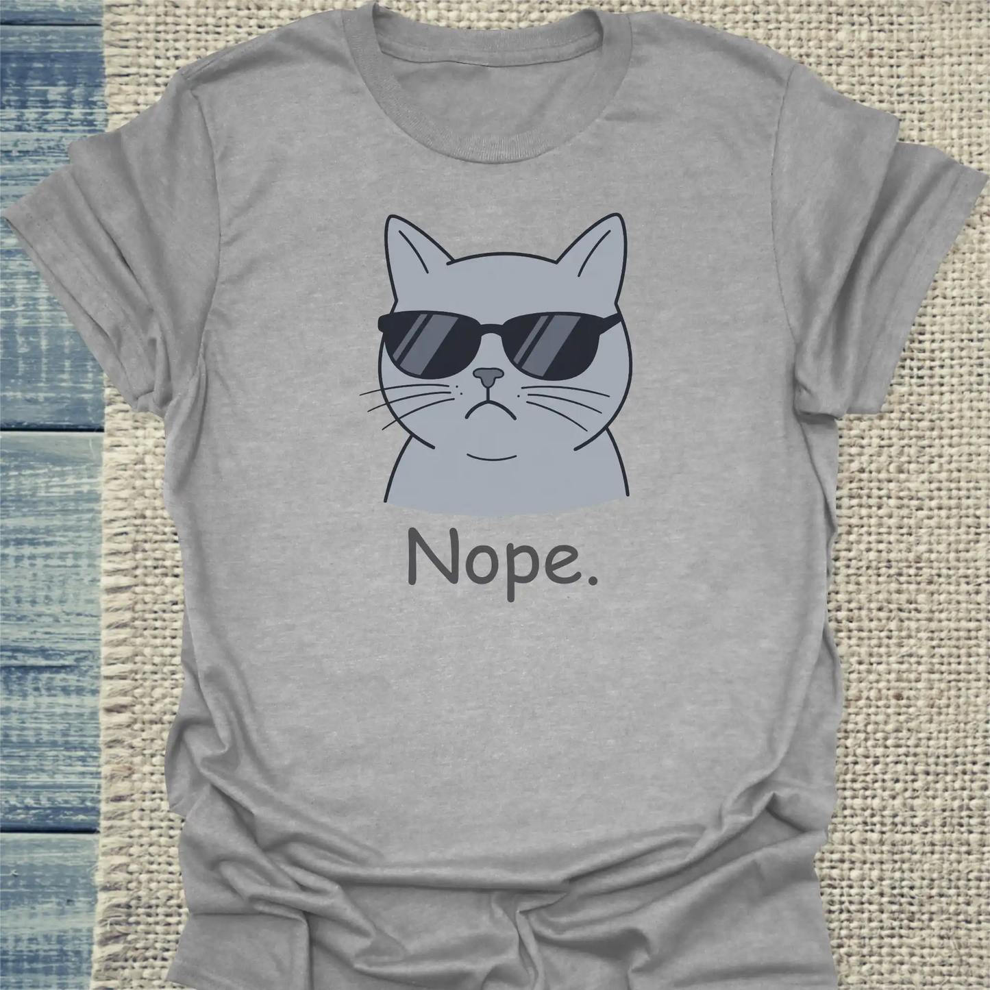 T-Shirt - nope. - Unisex - Katze Grau