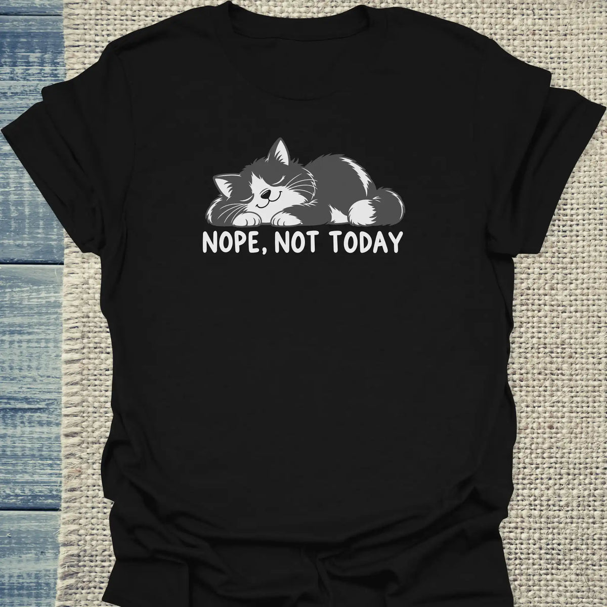 T-Shirt - Nope, not today - Unisex - Katze Schwarz