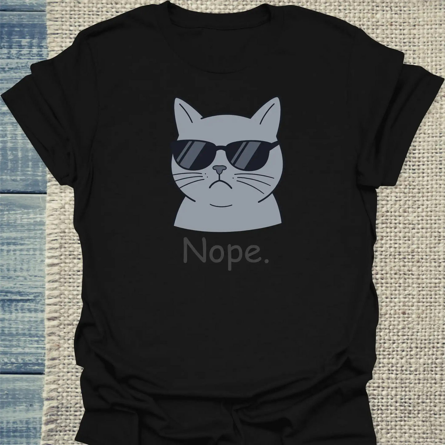 T-Shirt - nope. - Unisex - Katze Schwarz