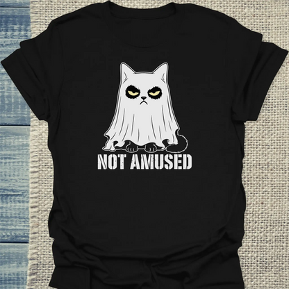 T-Shirt - NOT AMUSED - Unisex - Katze, Halloween Schwarz