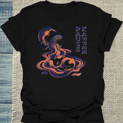 T-Shirt - Pause - Kaffee - Unisex - Katze & Kaffee Schwarz