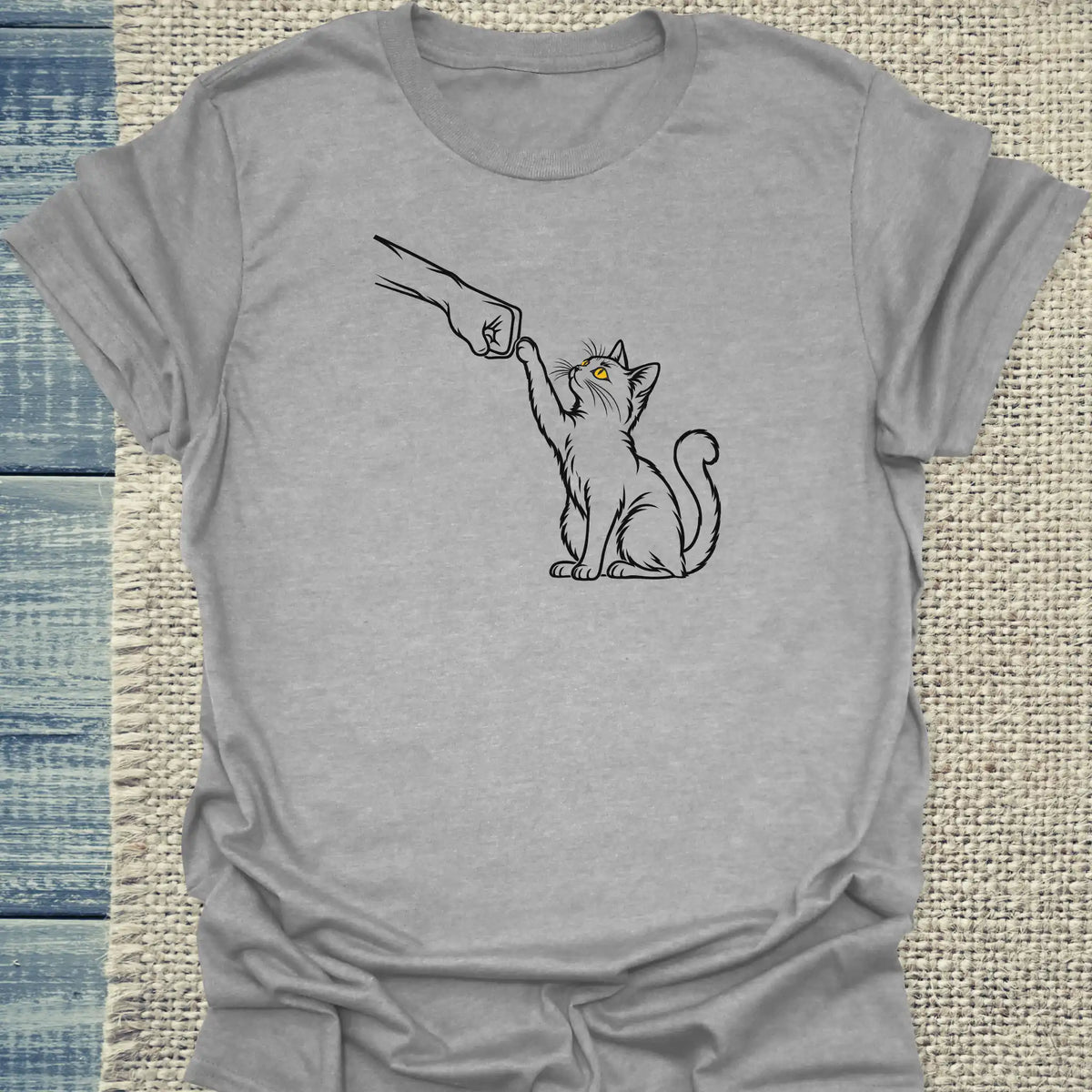 T-Shirt - Paw Bump - Unisex - Katze Grau