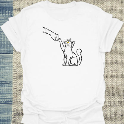 T-Shirt - Paw Bump - Unisex - Katze Weiß