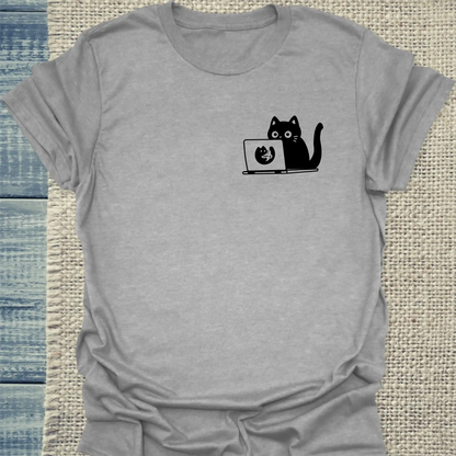 T-Shirt - PC Cat - Unisex - Katze Grau