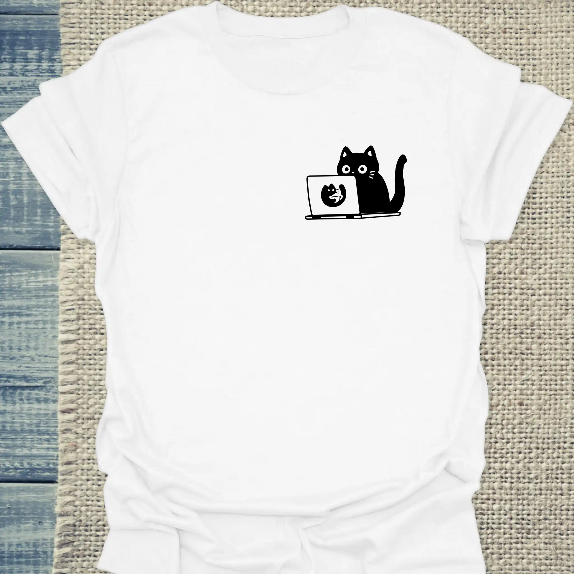 T-Shirt - PC Cat - Unisex - Katze Weiß