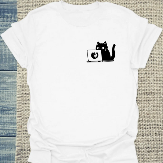 T-Shirt - PC Cat - Unisex - Katze Weiß