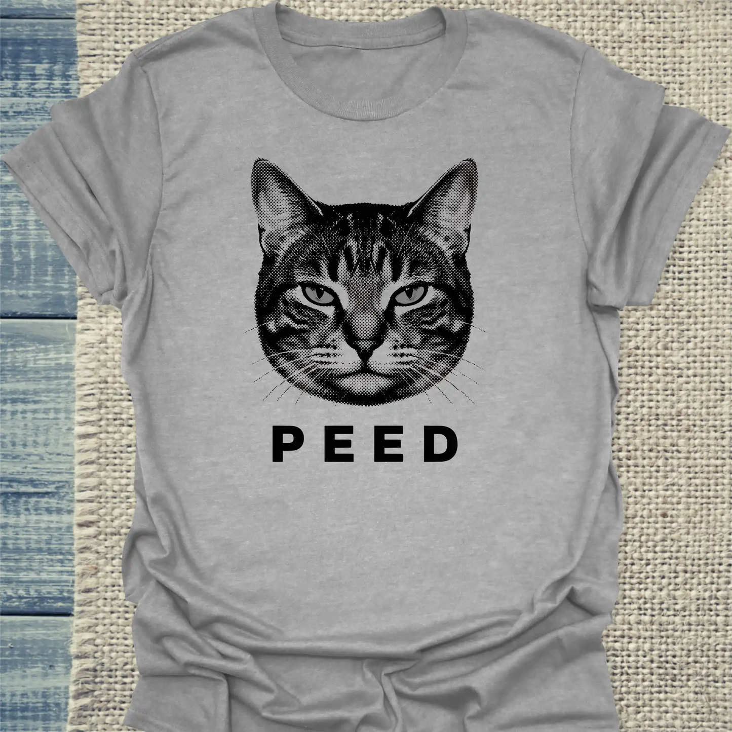 T-Shirt - Peed - Unisex - Katze Grau