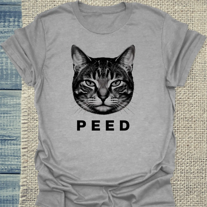 T-Shirt - Peed - Unisex - Katze Grau
