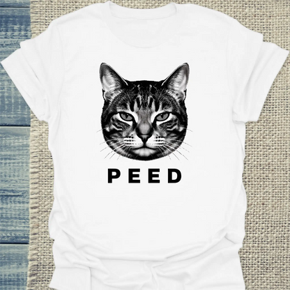 T-Shirt - Peed - Unisex - Katze Weiß