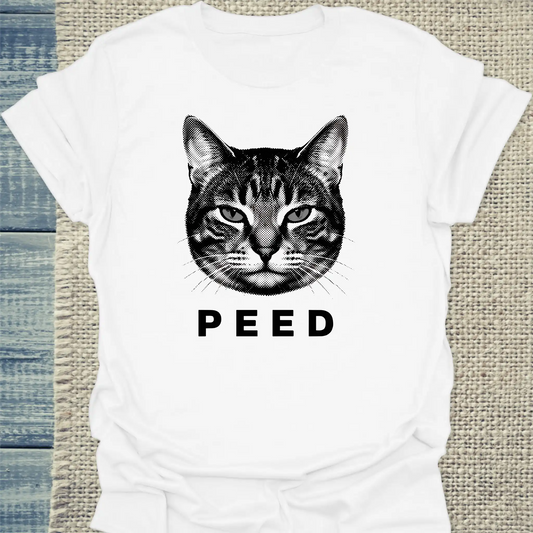 T-Shirt - Peed - Unisex - Katze Weiß