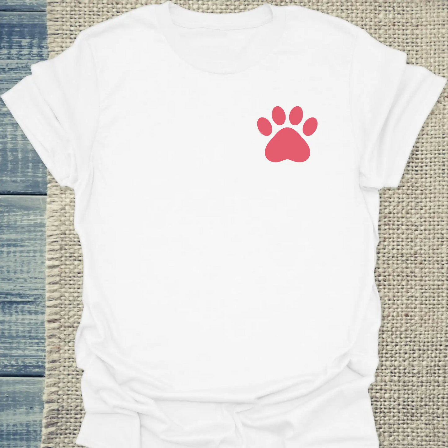 T-Shirt - Pfote - Unisex - Katze Weiß
