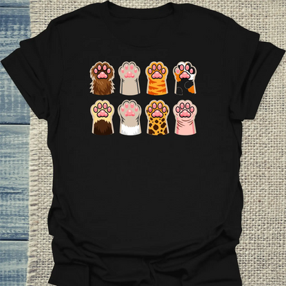 T-Shirt - Pfoten - Unisex - Katze Schwarz