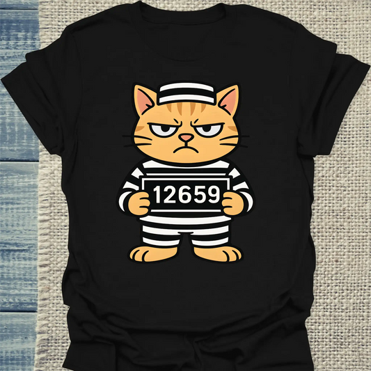 T-Shirt - Prison Cat - Unisex - Katze Schwarz