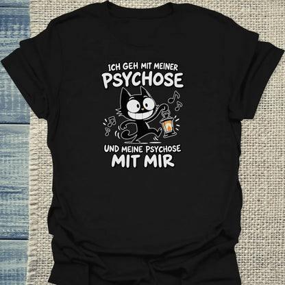 T-Shirt - Psychose - Unisex - Katze Schwarz