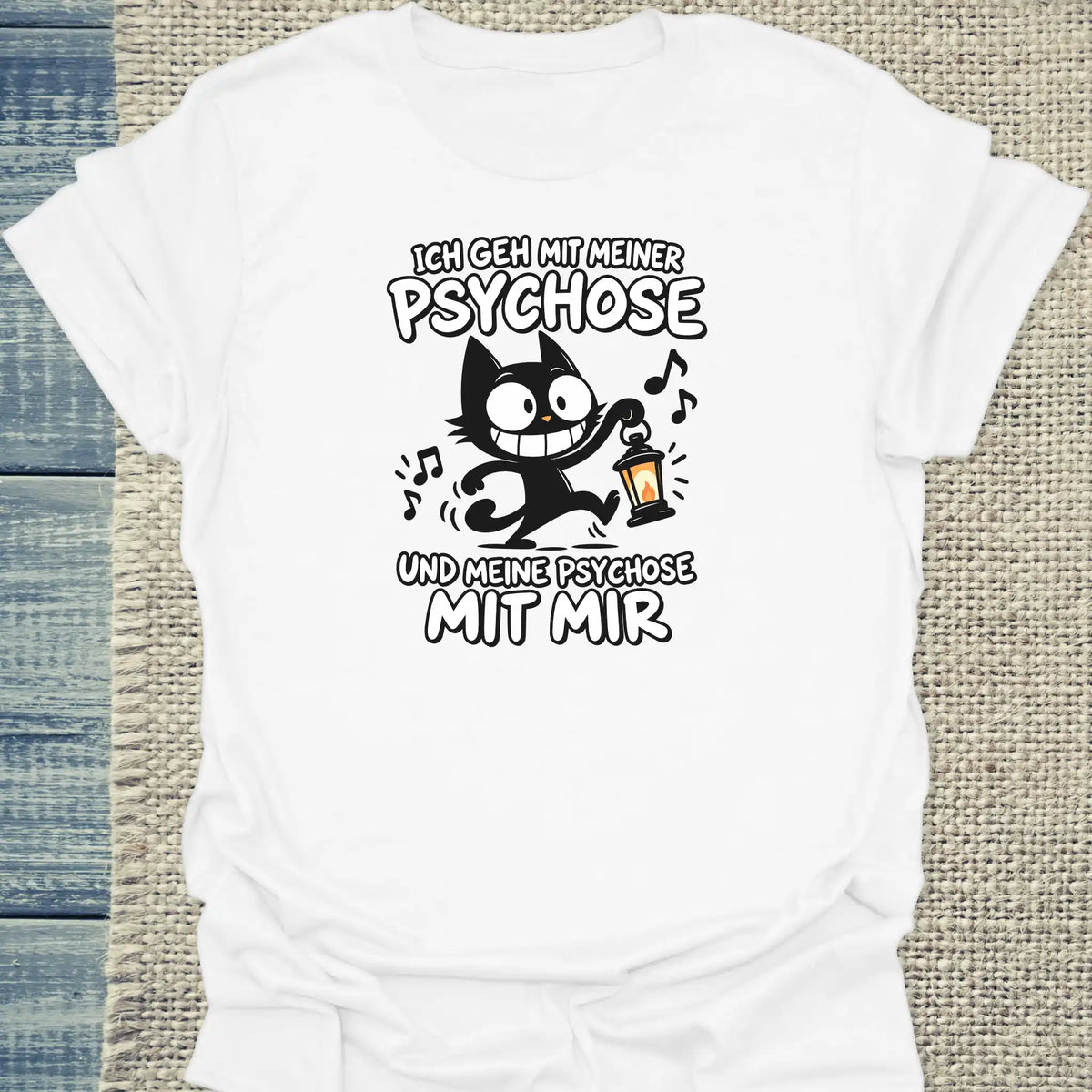 T-Shirt - Psychose - Unisex - Katze Weiß
