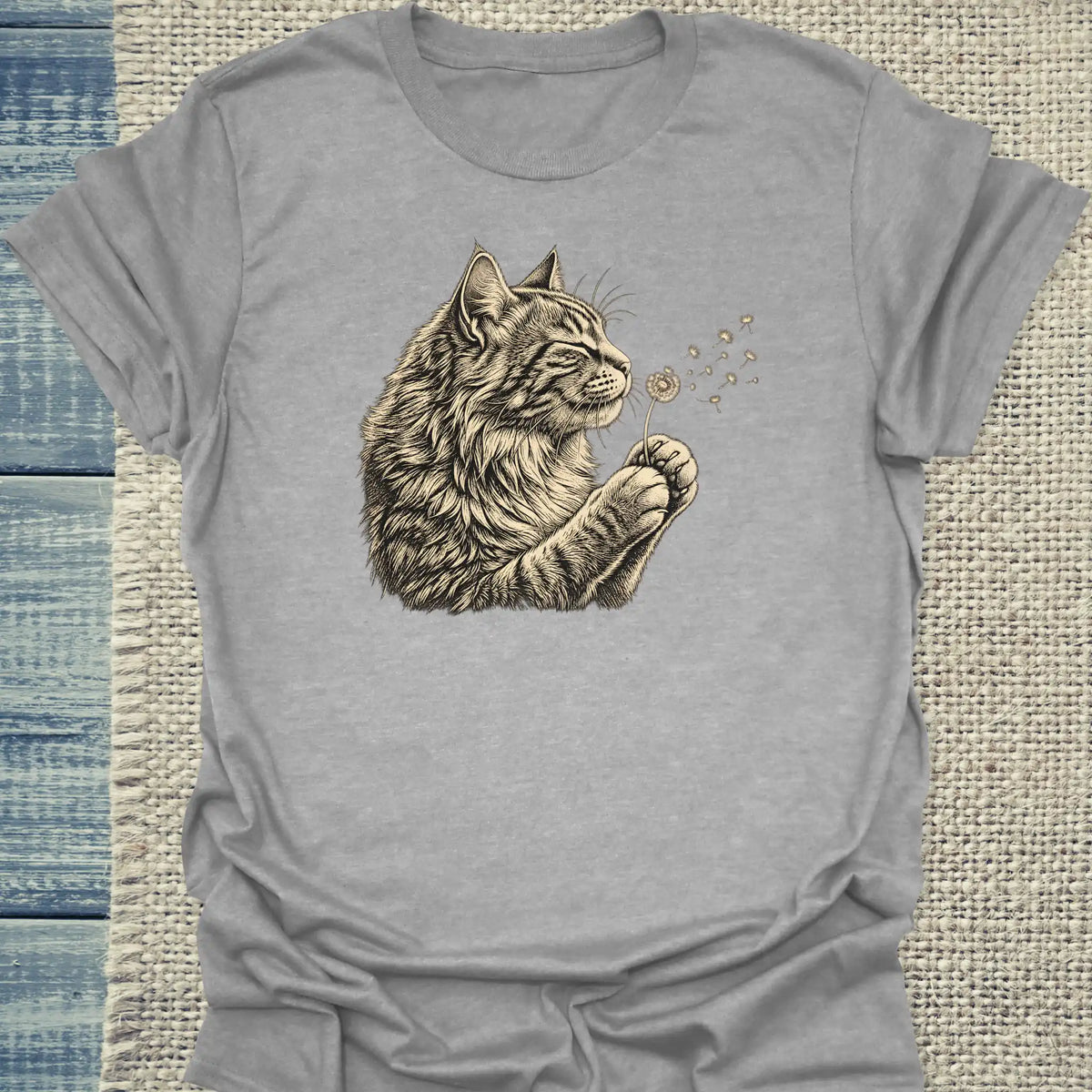 T-Shirt - Pusteblume - Unisex - Katze Grau