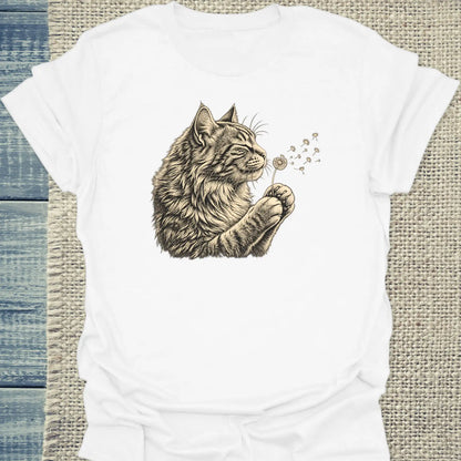 T-Shirt - Pusteblume - Unisex - Katze Weiß