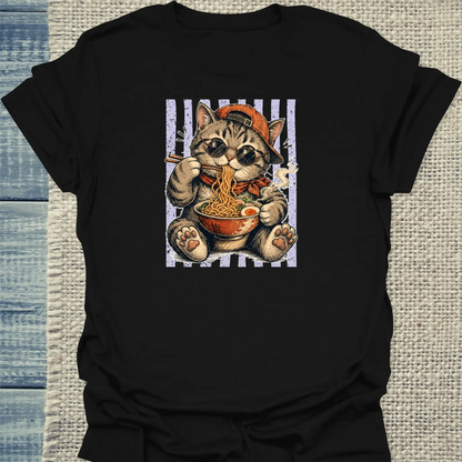 T-Shirt - Ramen Boy - Unisex - Katze, Ramen, Cat Guy Schwarz