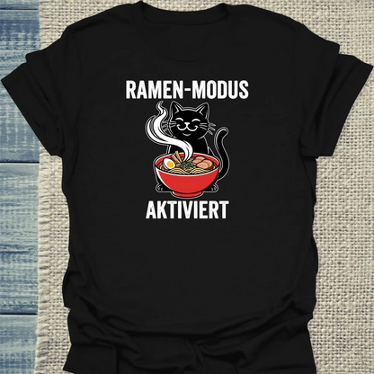 T-Shirt - Ramen-Modus - Unisex - Katze Schwarz