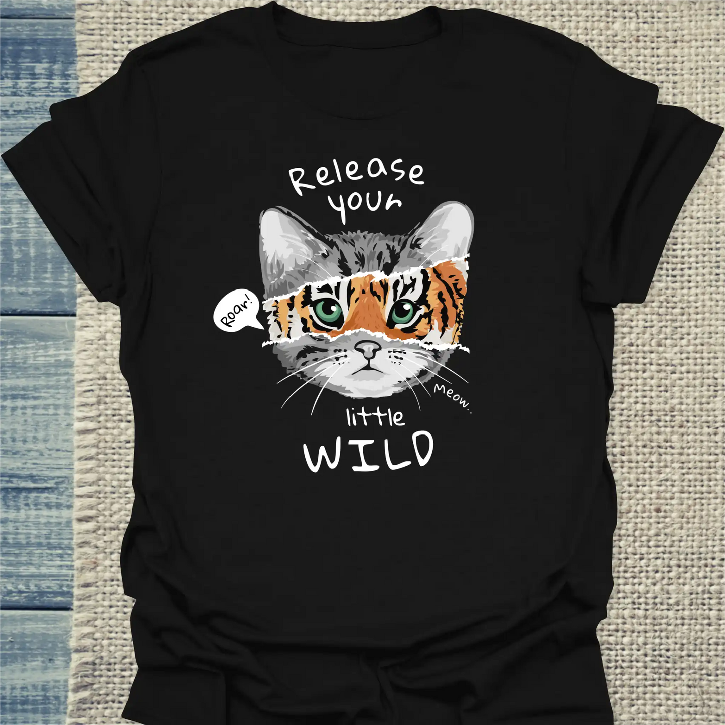 T-Shirt - Release your little wild - Unisex - Katze Schwarz