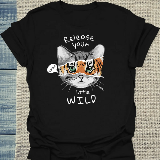 T-Shirt - Release your little wild - Unisex - Katze Schwarz