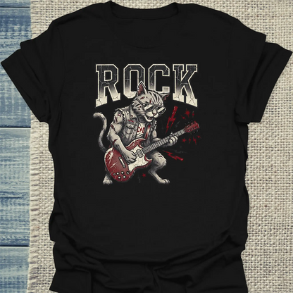 T-Shirt - ROCK - Unisex - Katze Schwarz
