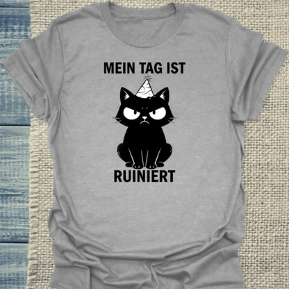 T-Shirt - Ruiniert - Unisex - Katze Grau