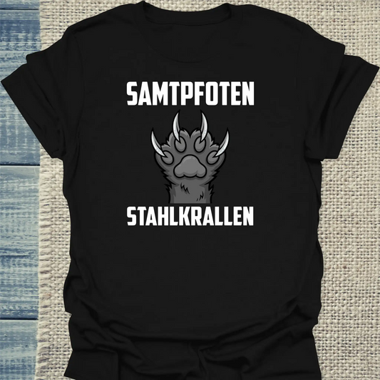 T-Shirt - Samtpfoten - Stahlkrallen - Unisex - Katze Schwarz