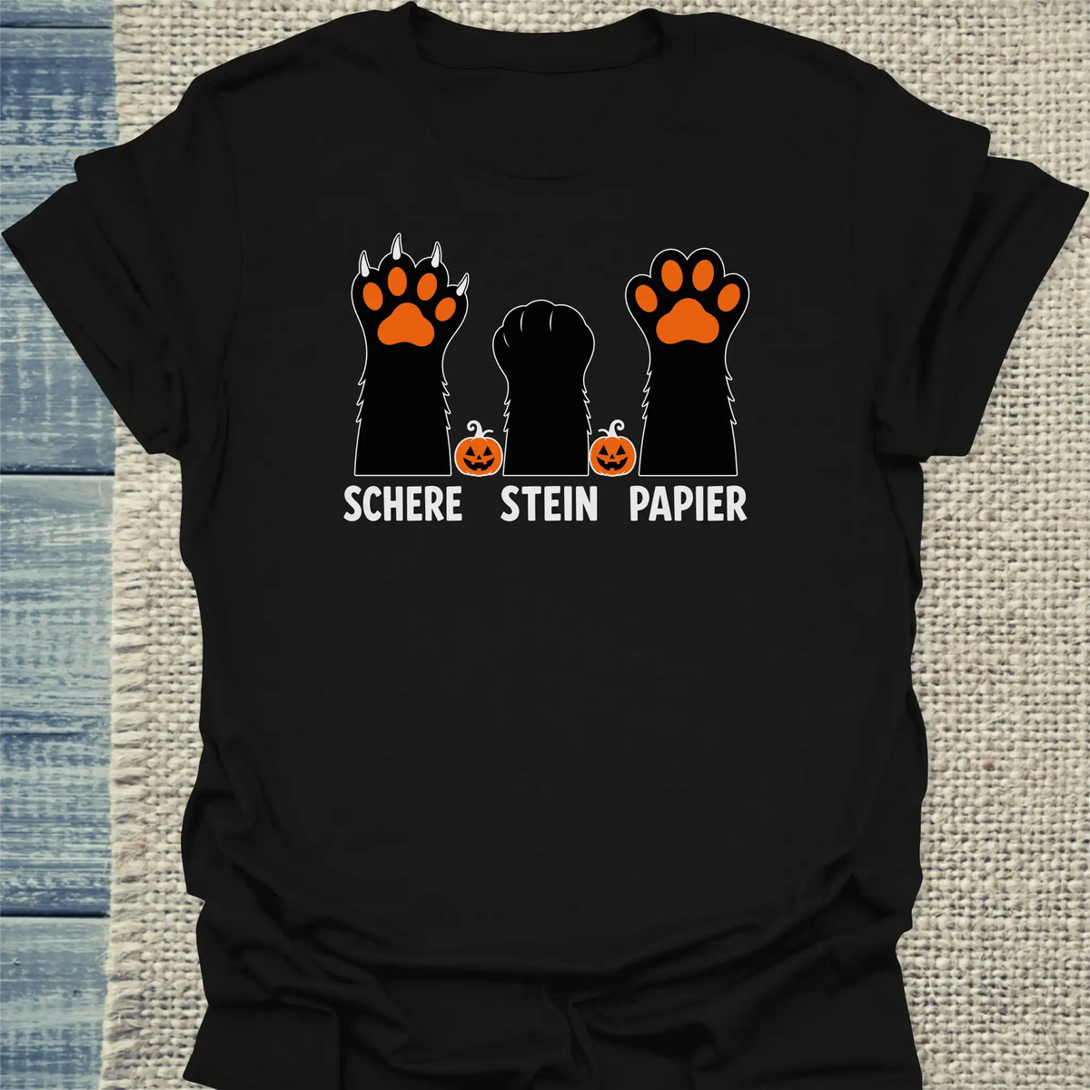 T-Shirt - Schere Halloween - Unisex - Katze, Halloween Schwarz