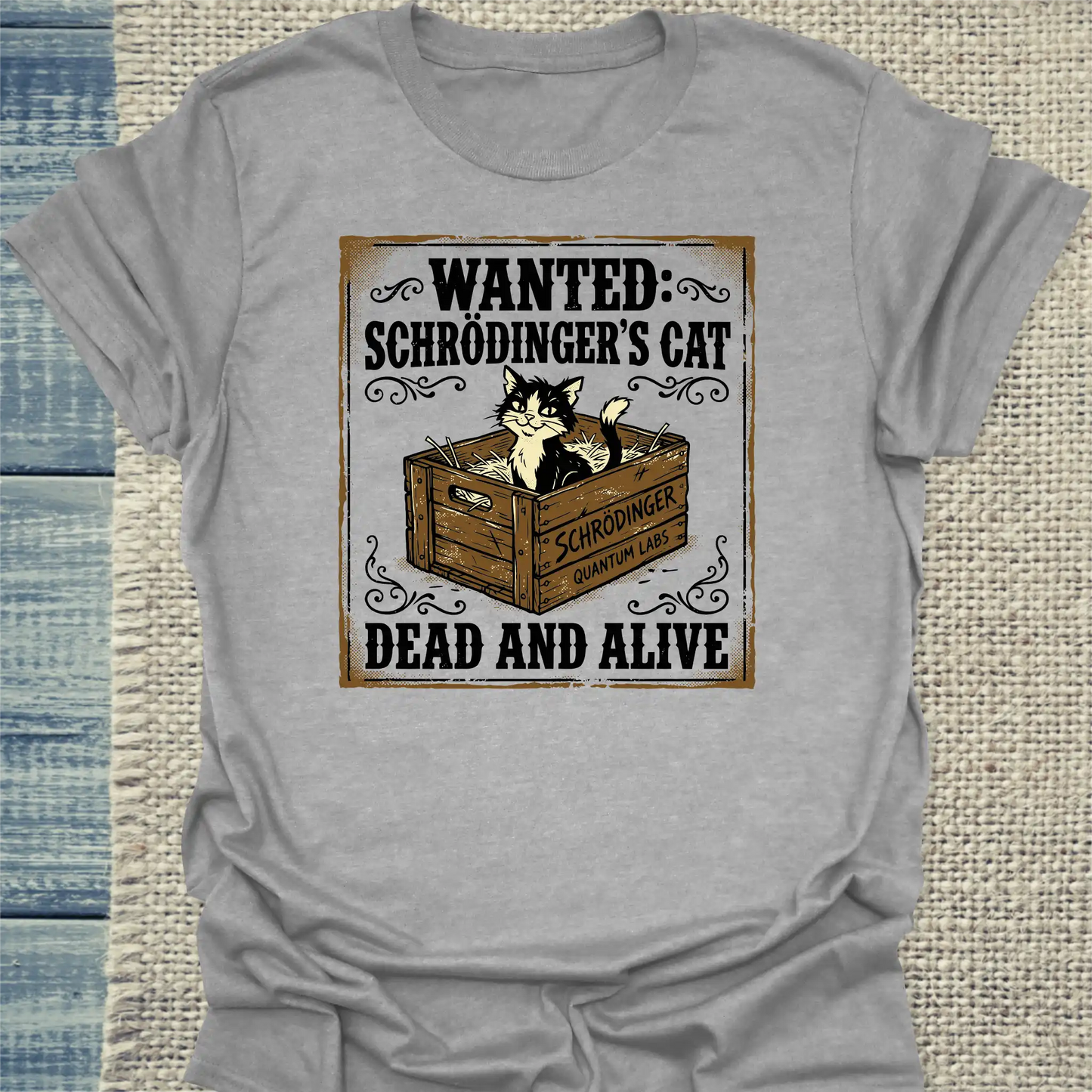 T-Shirt - Schrödingers Cat - Unisex - Katze Grau