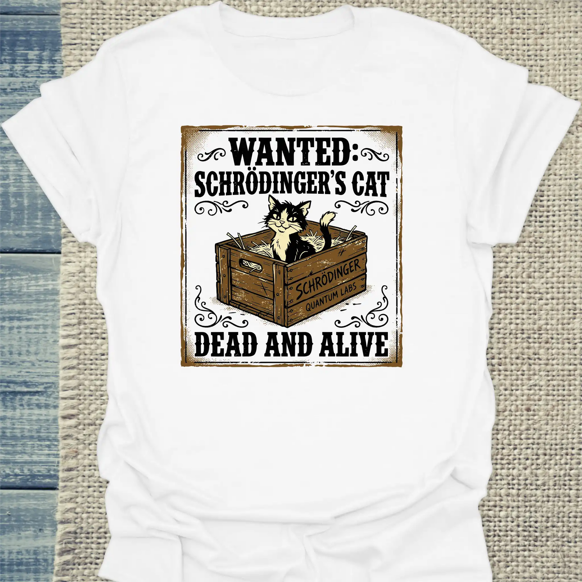 T-Shirt - Schrödingers Cat - Unisex - Katze Weiß