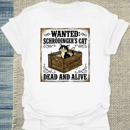 T-Shirt - Schrödingers Cat - Unisex - Katze Weiß