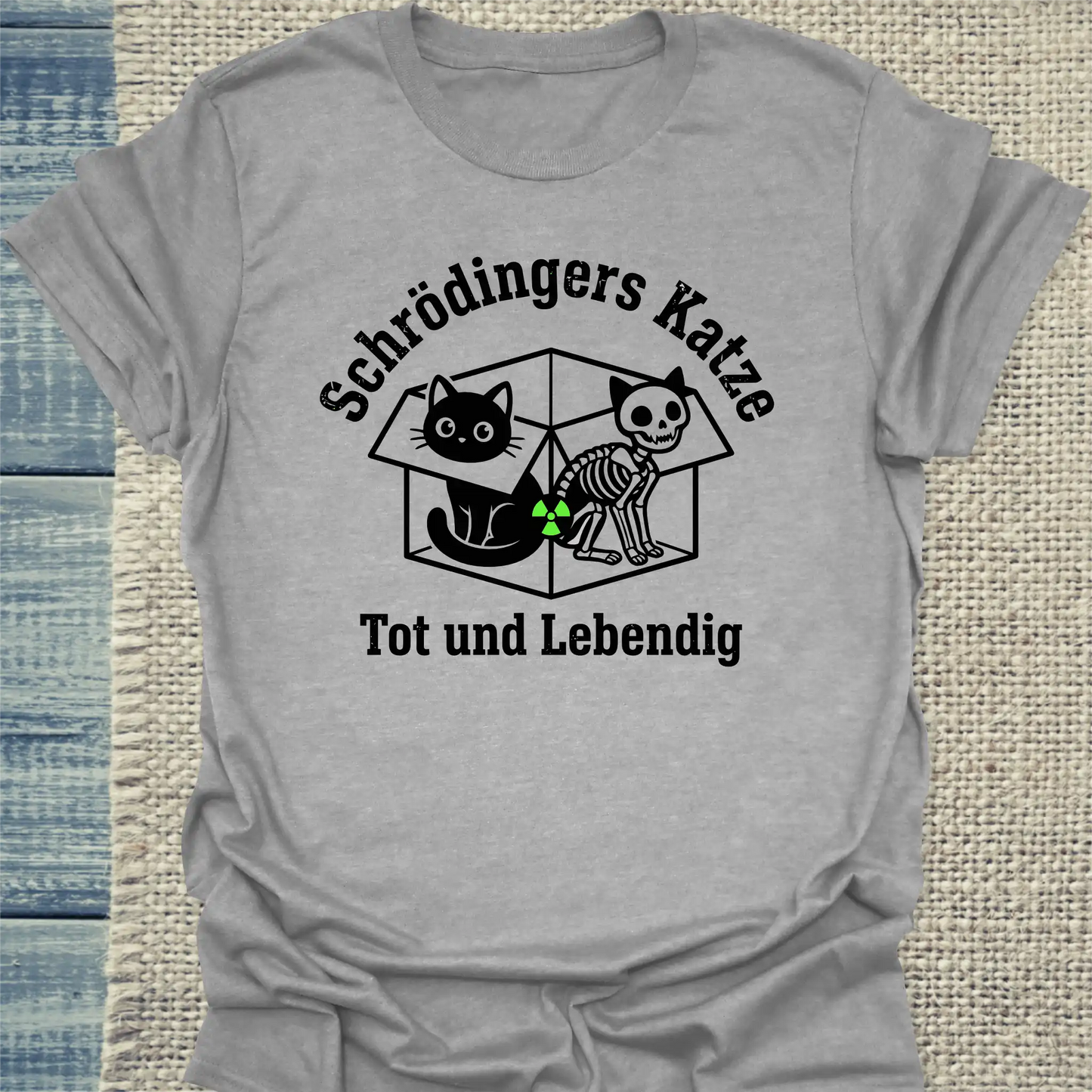 T-Shirt - Schrödingers Katze - Unisex - Katze Grau