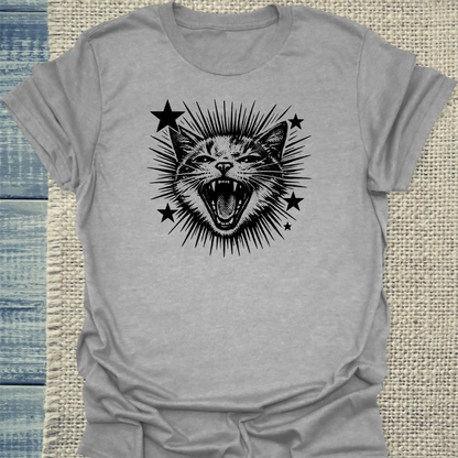 T-Shirt - Scream - Unisex - Katze, Cat Guy Grau