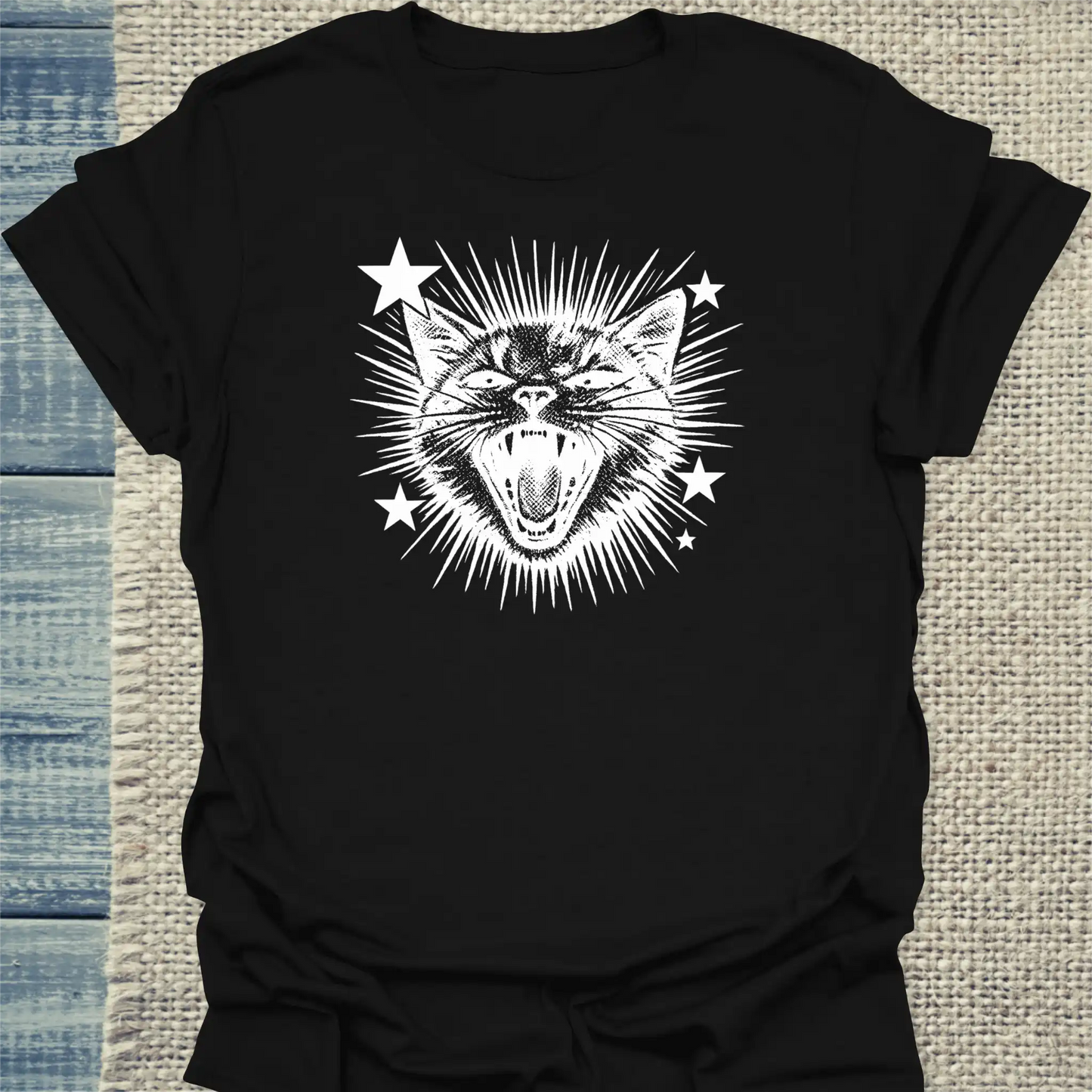T-Shirt - Scream - Unisex - Katze, Cat Guy Schwarz