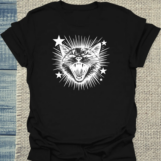 T-Shirt - Scream - Unisex - Katze, Cat Guy Schwarz