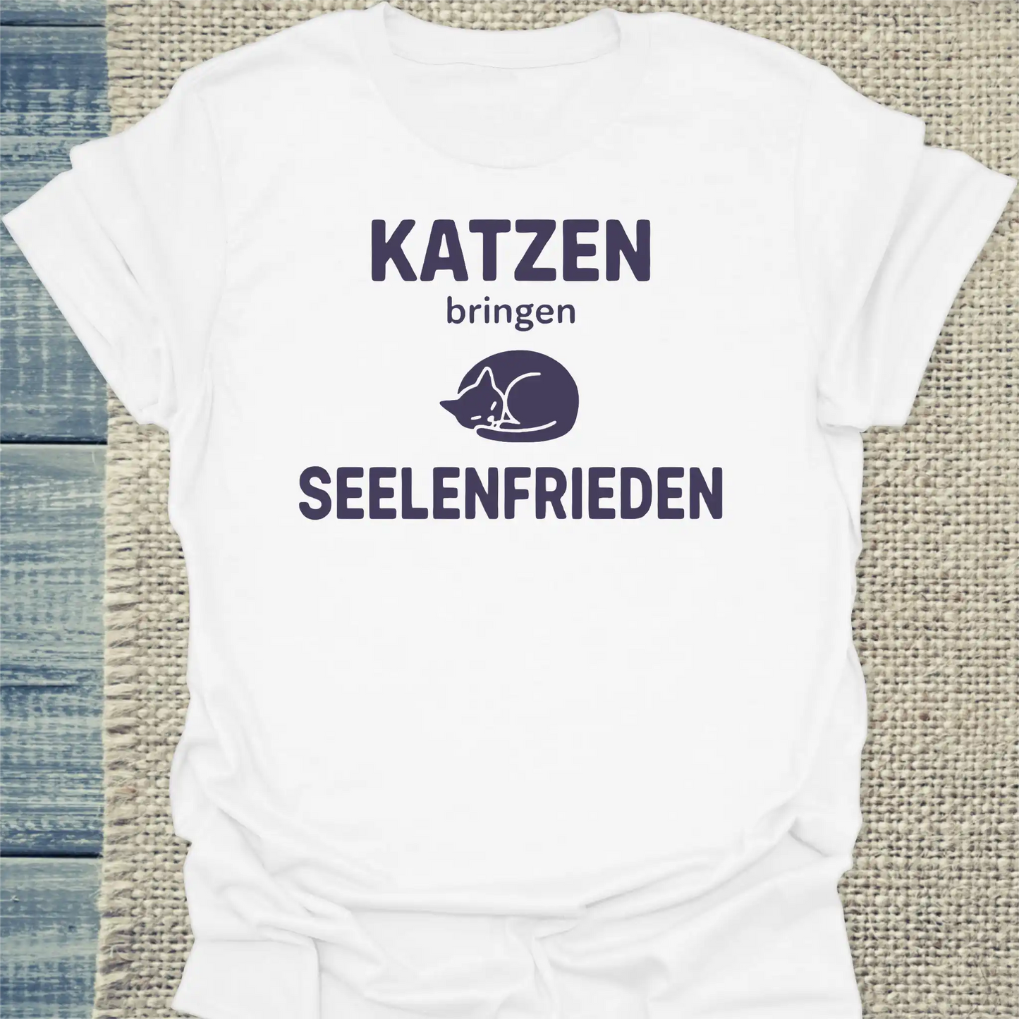 T-Shirt - Seelenfrieden - Unisex - Katze Weiß