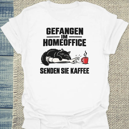 T-Shirt - Senden Sie Kaffee - Unisex - Katze & Kaffee Weiß
