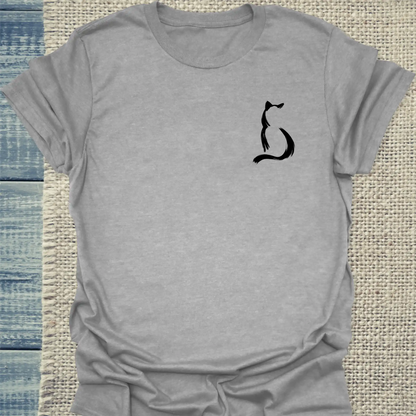 T-Shirt - Silhouette - Unisex - Katze Grau