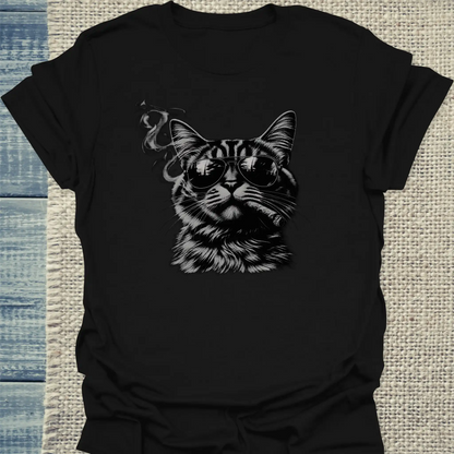 T-Shirt - Smoking Cat - Unisex - Katze Schwarz