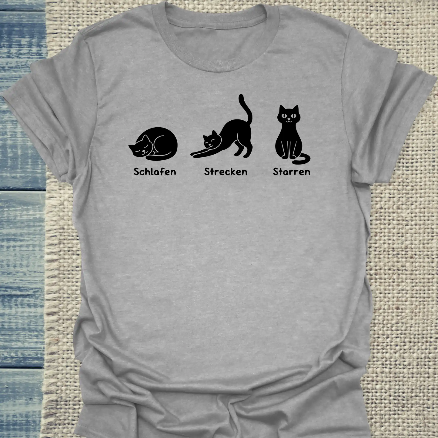 T-Shirt - So kennt man mich - Unisex - Katze Grau