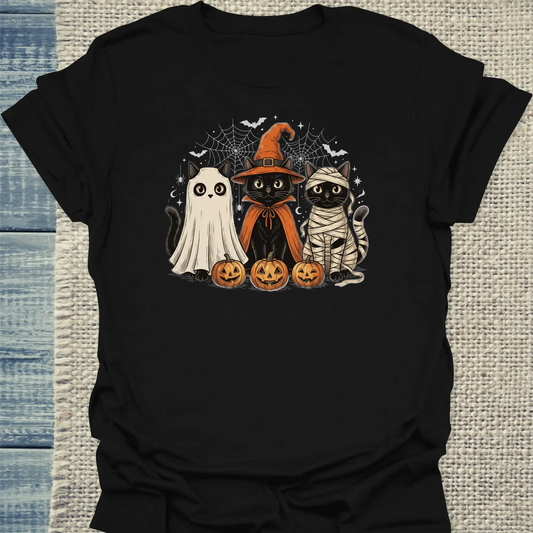 T-Shirt - Spooky Halloween - Unisex - Katze, Halloween Schwarz