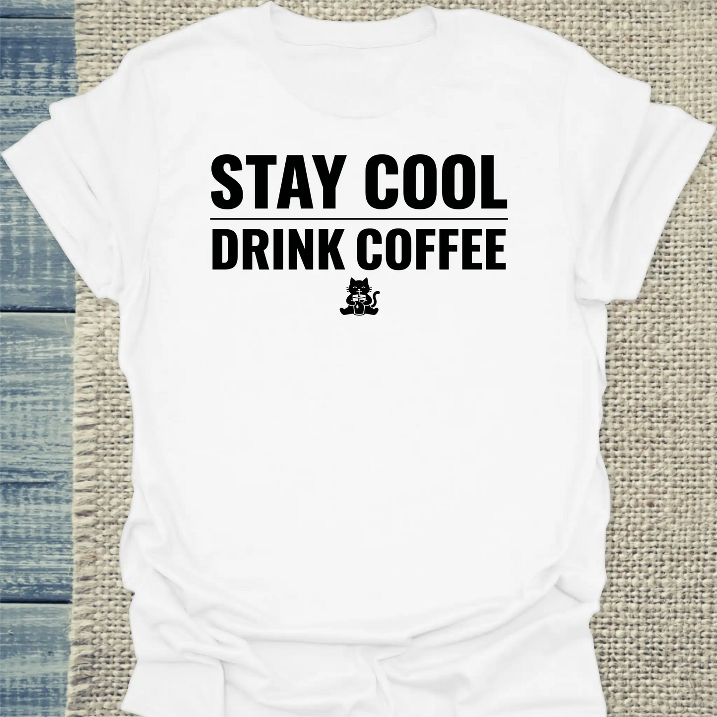 T-Shirt - Stay Cool - Unisex - Kaffee, Sommer Weiß